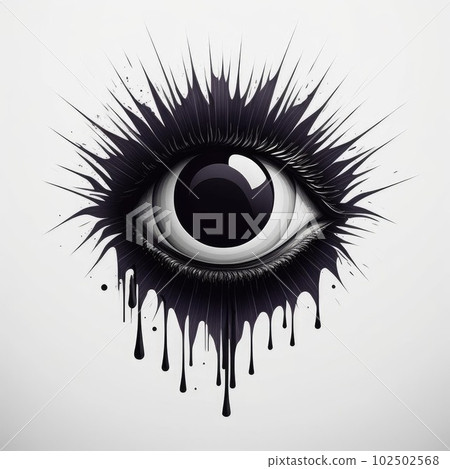 Logo of an eye black and white deep purple iris minimalist style celestial style. 102502568