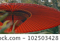 有一把紅色日本傘的風景 102503428