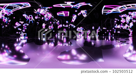 360 degree full panorama environment map of an abstract purple and black background with colorful lights 3d render illustration 360 degree full panorama environment map of an abstract purple and black background with colorful lights 3d render illustration 102503512
