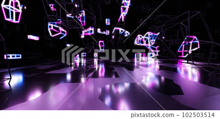 Photo of a neon-lit room with vibrant and colorful lights 3d render illustration Photo of a neon-lit room with vibrant and colorful lights 3d render illustration 102503514