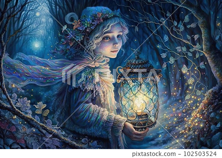 cute winter fairy croscheted style cartoon cute winter fairy croscheted style cartoon 102503524