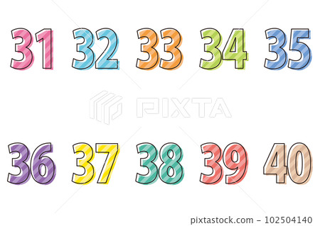 Colorful number icon number set 102504140
