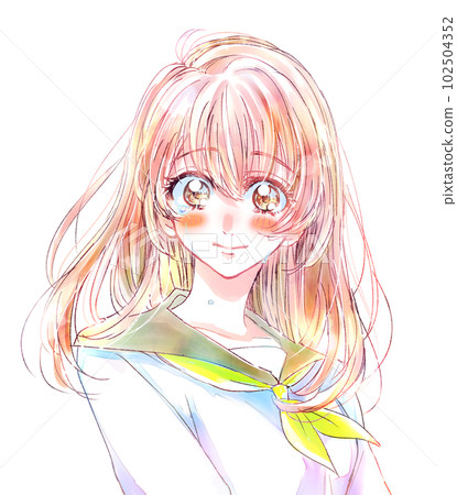 Female student in a sailor suit smile tears upper body 102504352