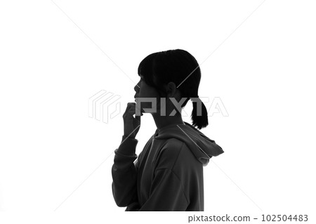 thinking girl silhouette 102504483