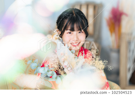 和服少女畢業典禮半成人儀式 102504523