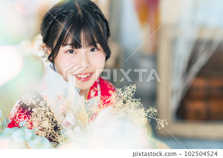 和服少女畢業典禮半成人儀式 102504524