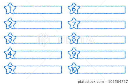 蠟筆素材星形標題設計套裝帶數字 蠟筆素材星形標題設計套裝帶數字 102504727