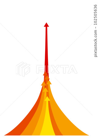 Arrow image of progress, speed, etc. red 102505636