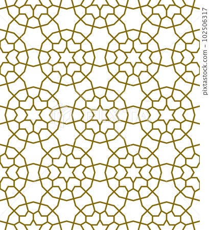 Seamless arabic geometric ornament in brown color. 102506317