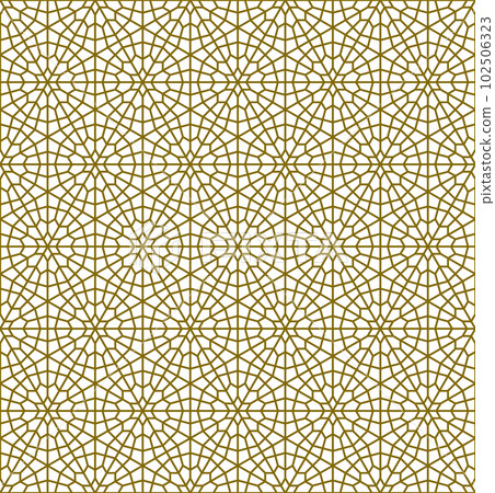 Seamless arabic geometric ornament in brown color. Seamless arabic geometric ornament in brown color. 102506323