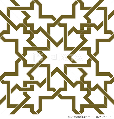 Seamless arabic geometric ornament in brown color. 102506422