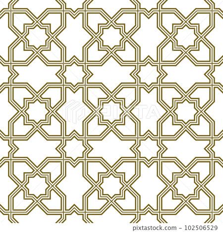 Seamless arabic geometric ornament in brown color. 102506529