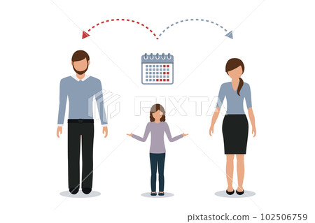 patchwork family time management concept child care divorced parents 102506759