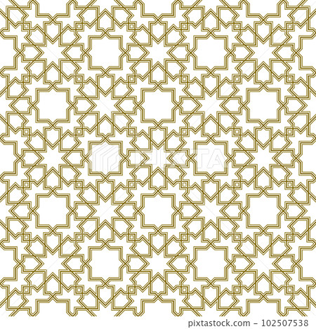 Seamless arabic geometric ornament in brown color. Seamless arabic geometric ornament in brown color. 102507538