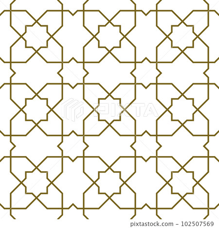 Seamless arabic geometric ornament in brown color. Seamless arabic geometric ornament in brown color. 102507569