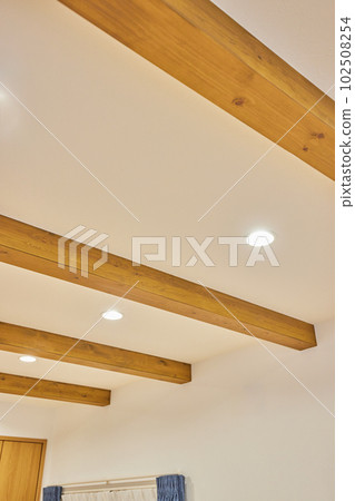 天花板橫梁、裝飾性室內裝潢、筒燈、新房 102508254