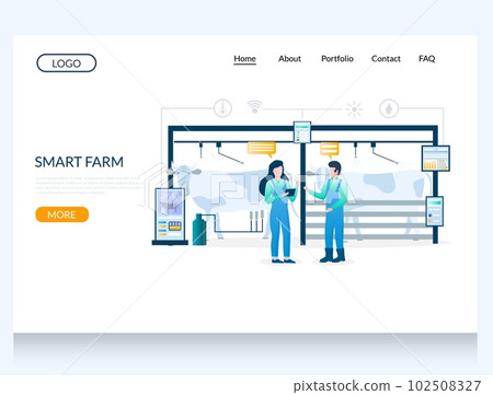 Smart farm vector website landing page design template Smart farm vector website landing page design template 102508327