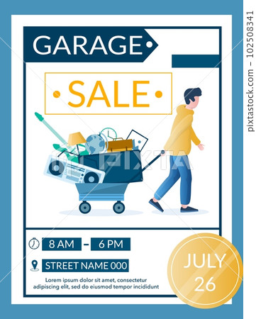 Garage sale advertisement vector banner design template Garage sale advertisement vector banner design template 102508341