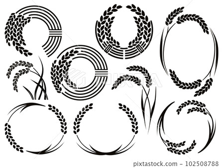 Military Rice Strand Symbol rice ear rice frame icon mark symbol - Stock Illustration [102508788 ...