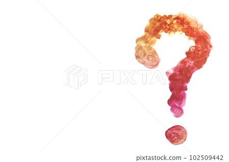 酒精水墨藝術抽象背景模板）粉色和橙色漸變問號 102509442