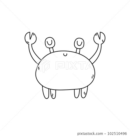 Doodle Crab. Vector illustration of a crab in black and white Doodle Crab. Vector illustration of a crab in black and white 102510496