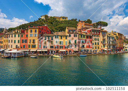 Multi Coloured Houses and Port of Portofino - Genoa Liguria Italy 102511158