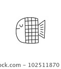 Doodle Cute Fish. Vector illustration of a Fish 102511870