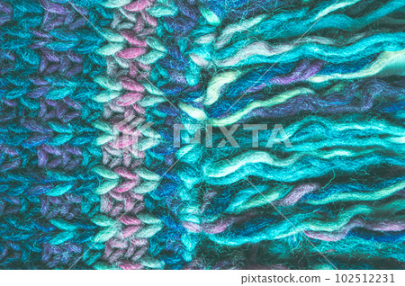 Organic knitted material with detail weave threads. Organic knitted material with detail weave threads. 102512231