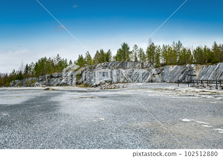 Marble karelian quarry at Ruskeala park. 102512880
