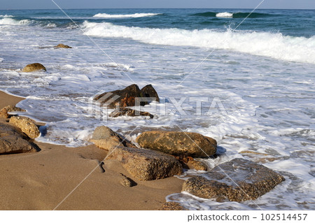 stones on the shores of the Mediterranean Sea in northern Israel stones on the shores of the Mediterranean Sea in northern Israel 102514457