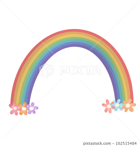 colorful rainbow over the flower 102515484