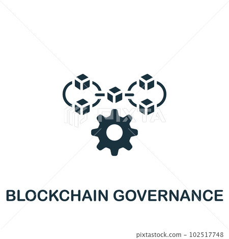 Blockchain governance icon. Monochrome simple sign from blockchain collection. Blockchain governance icon for logo, templates, web design and infographics. 102517748