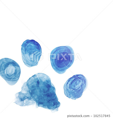 酒精水墨藝術方形背景模板）藍色漸變貓腳印 102517845