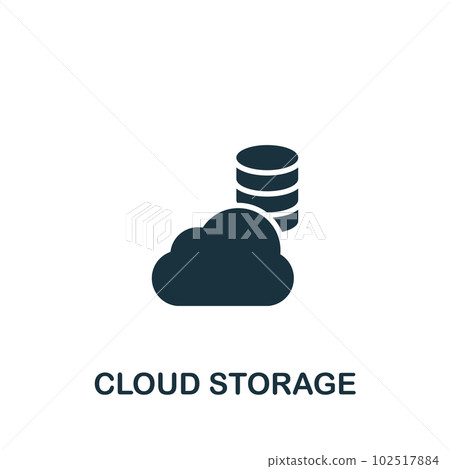 Cloud storage icon. Monochrome simple sign from app development collection. Cloud storage icon for logo, templates, web design and infographics. Cloud storage icon. Monochrome simple sign from app development collection. Cloud storage icon for logo, templates, web design and infographics. 102517884