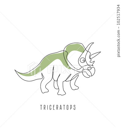 Dinosaur poster. Art line. Vector illustration. Abstract illustration on a white background. 102517934