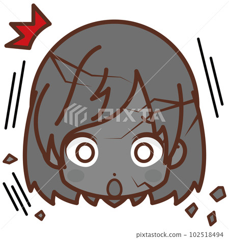 Face / facial expression icon (petrification / despair / shock) / female / young [1] 102518494