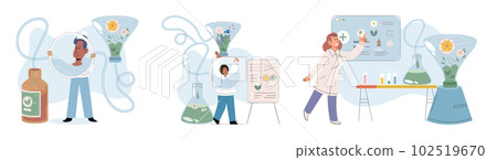 Scientist doctor making alternative medicine herb. Natural herbal medicine selection Scientist doctor making alternative medicine herb. Natural herbal medicine selection 102519670