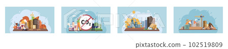 Air pollution from factories and CO2 emissions. Saving the planet, World Environment Day 102519809