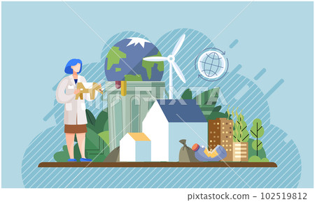 Pollution with garbage and waste big problem due to human activities and unreasonable consumption 102519812