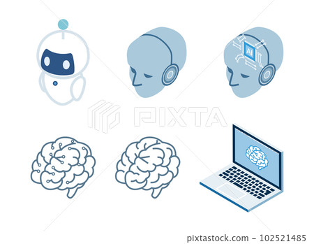 AI artificial intelligence icon set AI artificial intelligence icon set 102521485