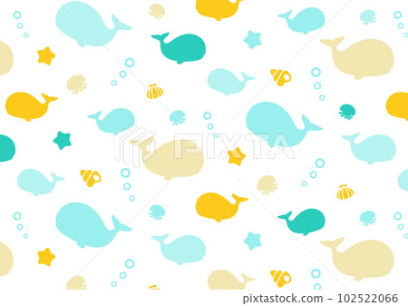 Whale cute wallpaper background material Whale cute wallpaper background material 102522066