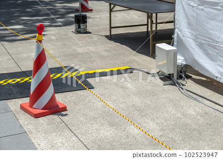 Temporary cables at the event venue Temporary cables at the event venue 102523947