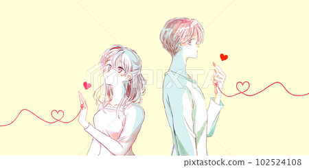 A lonely man and woman who tied the red thread of fate A lonely man and woman who tied the red thread of fate 102524108