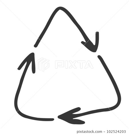 recycling symbol doodle icon, vector illustration. Zero waste concept recycling symbol doodle icon, vector illustration. Zero waste concept 102524203