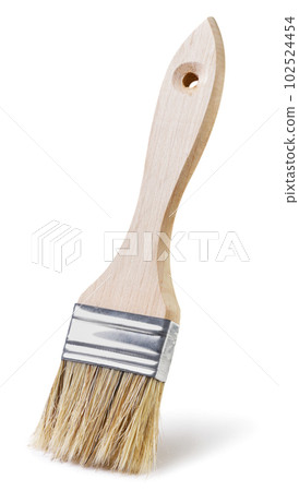 Paint brush stands close-up on a white background. 102524454