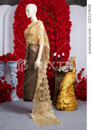 Thai Wedding dress vintage style,Bride Thai dress 102524606