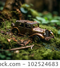 森林中的廢棄汽車“人工智能生成的圖像” 102524683
