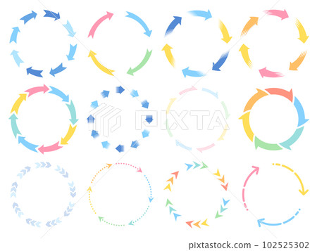 Circular frameset of rotating arrows 102525302