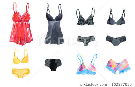 Vector set of underwear and lingerie for woman. - Stock