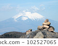 Stone pavement and Mount Fuji 102527065